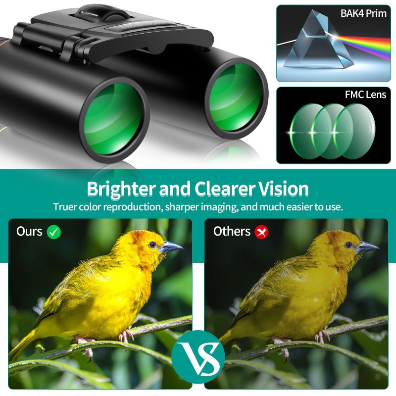 POLDR 12X25 Small Binoculars with Clear Vision, Pocket Binoculars Compact for Adults Theater Concert Opera Travel Bird Watching - Image 4