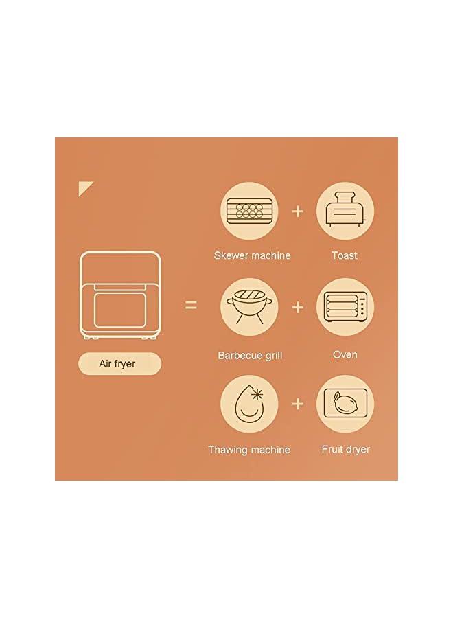 PROMASS فرن القلي الهوائي، فرن تحميص هوائي كهربائي بقوة 1400 واط، فرن شواء عائلي بشاشة لمس LCD رقمية، إعدادات مسبقة 6 في 1 للخبز والتحميص والتجفيف مع ملحقات الخبز. (أسود-بي) - Image 3
