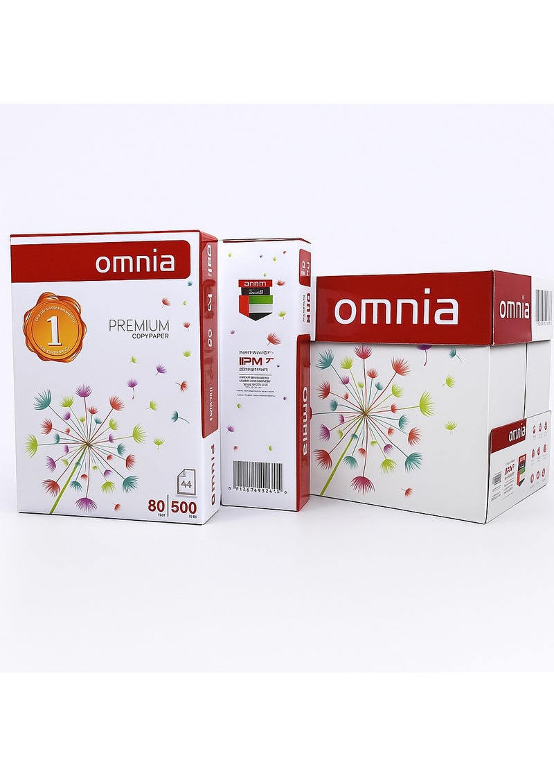 OMNIA Omnia A4 Copy Paper – 1 Carton (5 Reams x 500 Sheets) – 80 GSM, Total 2500  - Image 3