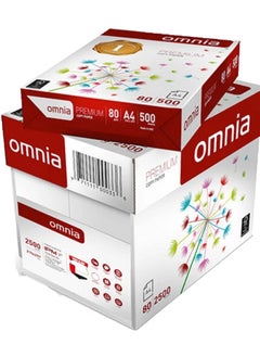 Omnia A4 Copy Paper – 1 Carton (5 Reams x 500 Sheets) – 80 GSM, Total 2500