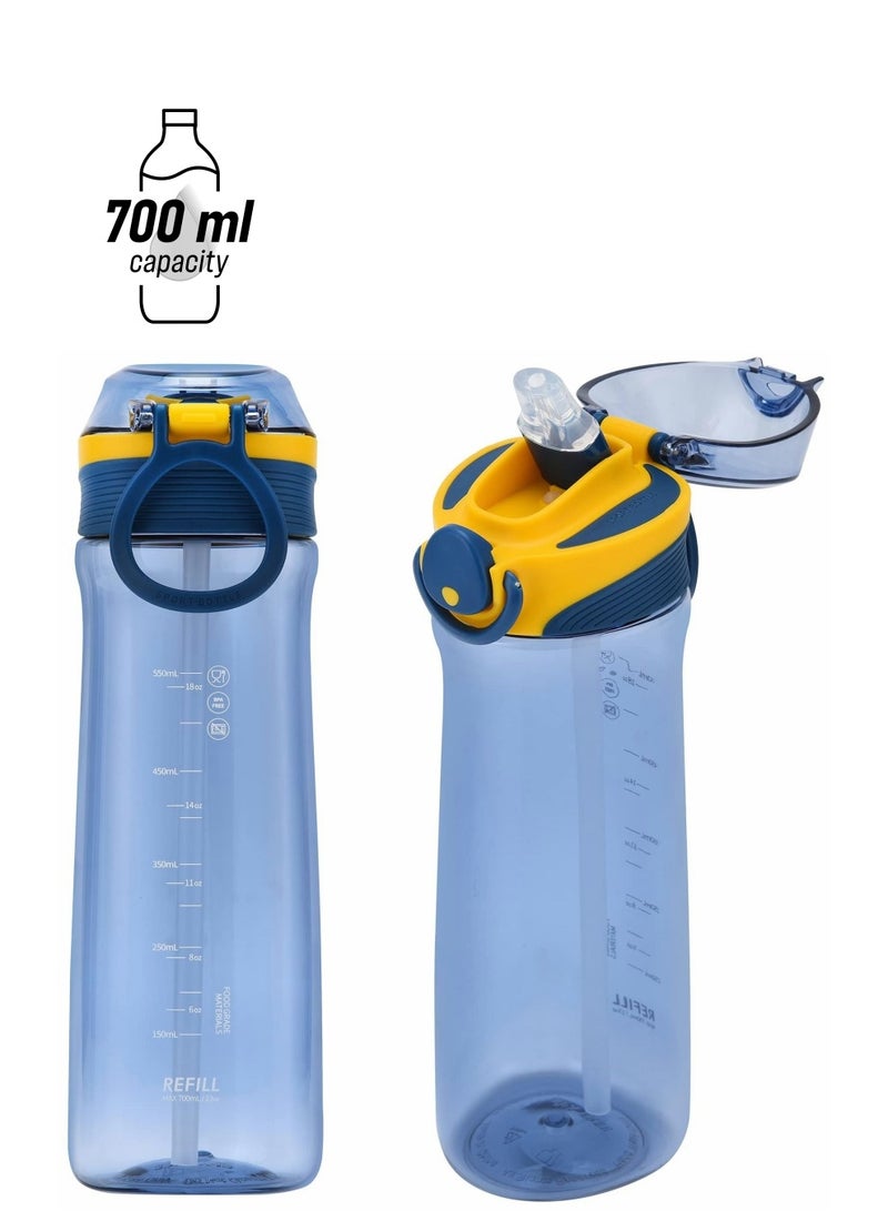 NIBEMINENT Water Bottle, Gym BPA Free Workout Bottle with Locking Flip Top Lid Leakproof Drinking Bottles BPA... - Image 1