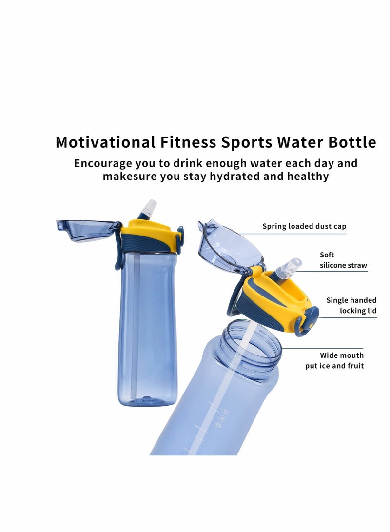 NIBEMINENT Water Bottle, Gym BPA Free Workout Bottle with Locking Flip Top Lid Leakproof Drinking Bottles BPA... - Image 2