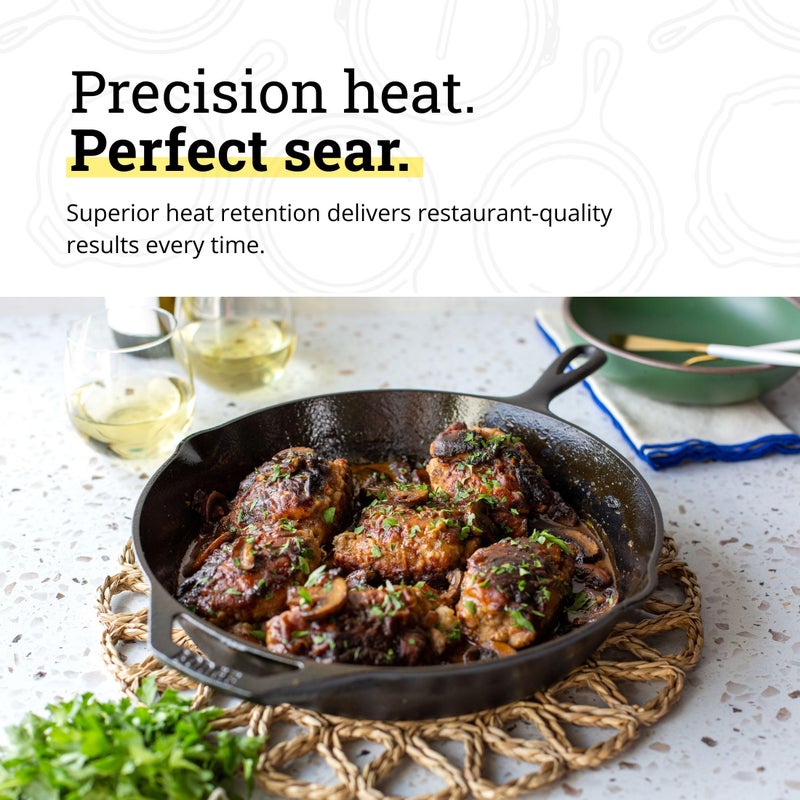 Lodge Seasoned Cast Iron Skillet - PFAS-Free, Non-Toxic Cookware - Use with an Oven, Stove, Grill, or Campfire - Naturally Non-Stick & Oven Safe - 12 Inches - Image 5