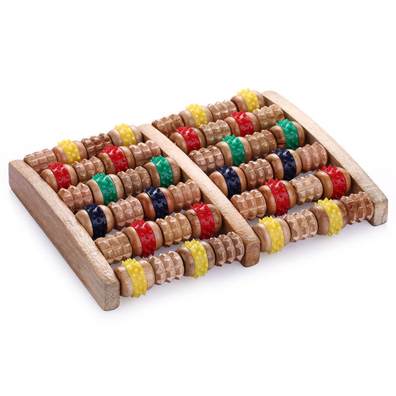 Foot Massager: 6 Rows High-Quality Wood, Deep Tissue Acupoint Massage - Unique Arc Design, Portable Massager for Home Office Travel, Users With Foot Pain Or Relaxation Needs - Image 1