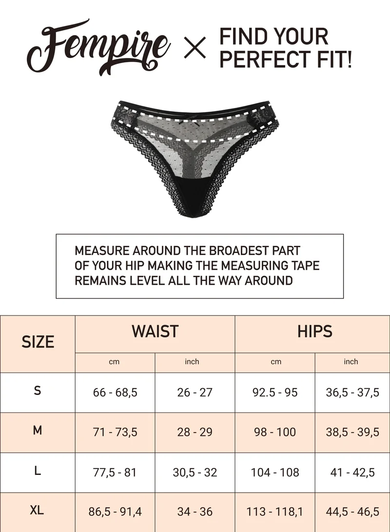 Fempire Womens Breathable Stretch Lace Thongs Multicoloured Pack of 3