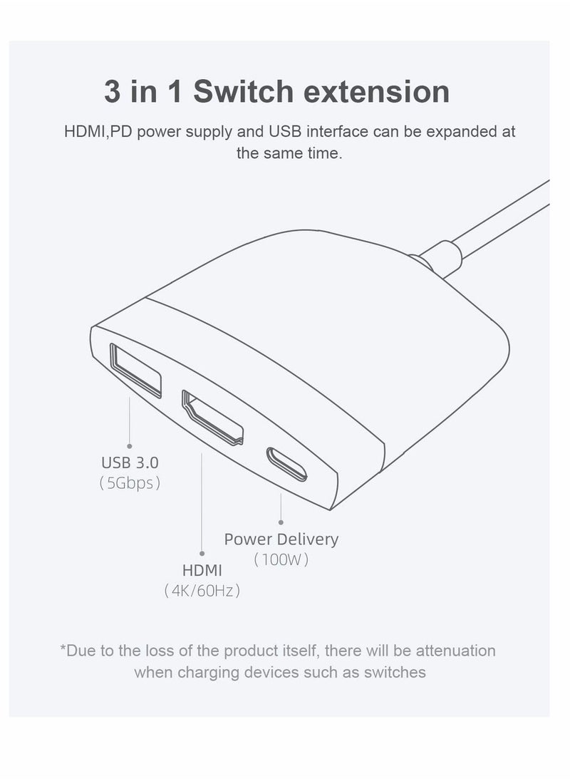Generic - Video Converter, for Nintendo Switch OLED, Portable TV Dock Charging Docking Station with HDMI and USB 3.0 Port Replacement Base Dock Set Type C to HDMI TV Adapter, for MacBook Pro Air (Red Blue) - Image 1