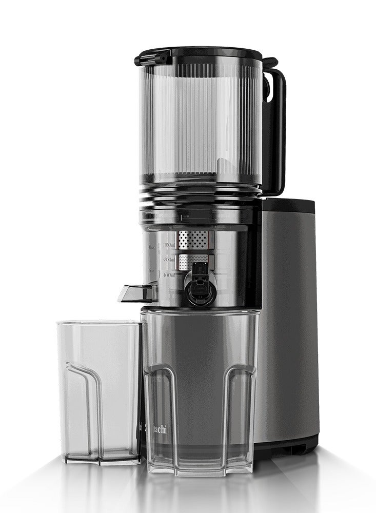 Saachi Slow Juicer with Oversized Feed Chute, Full Copper Motor, Advanced Juice-Pomace Separation with Slow Squeeze Technology, 700ml Pulp Container, 1000ml Juice Container, Designed with Safety-Lock, Cooling System and BPA-Free Materials 250 W NL-JU-4075-GY Grey - Image 1