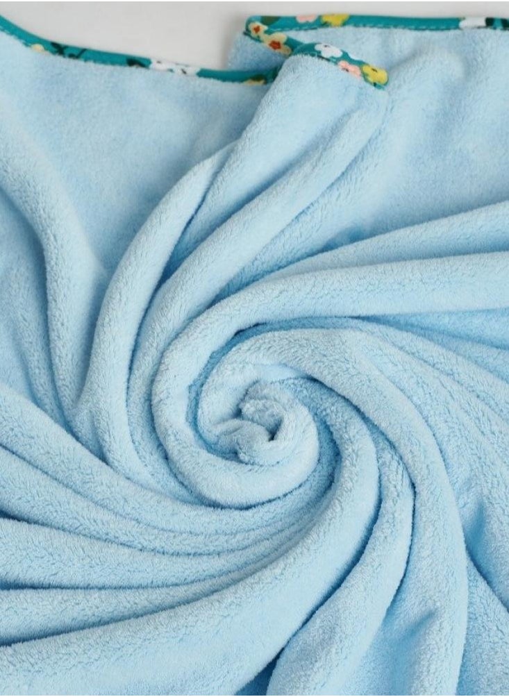 lanozan Large Bath Towel Size 180*90*3cm Cyan  - Image 3