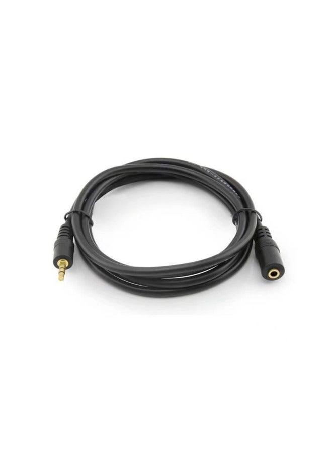 AUX Male To Female Audio Extension Cable 1m Black/Gold  - Image 2