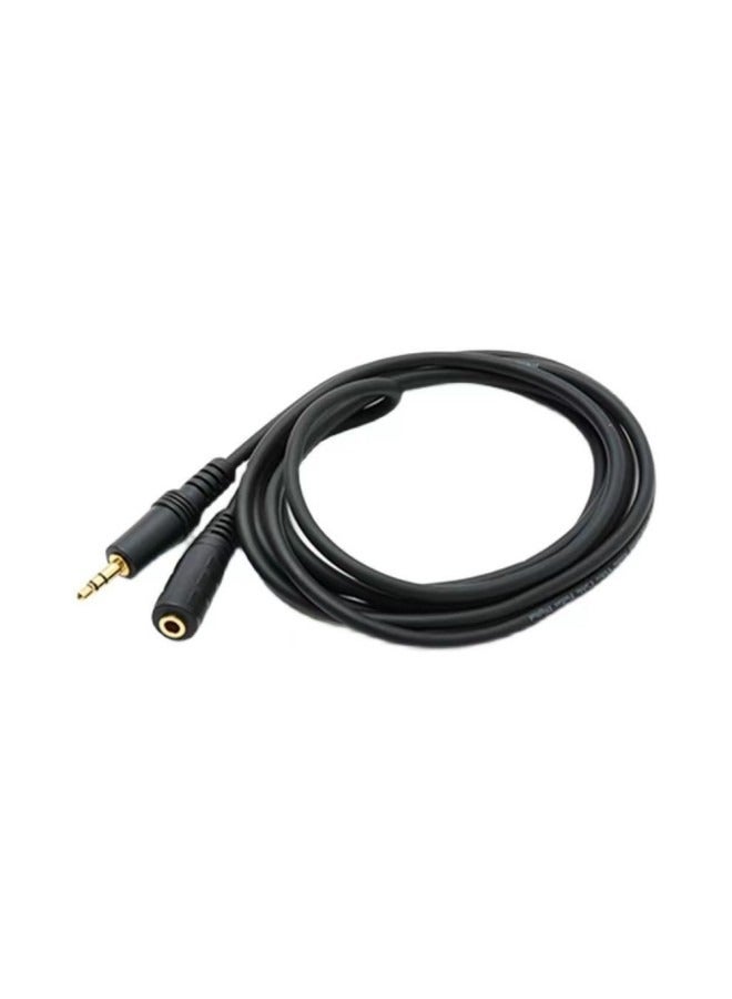 AUX Male To Female Audio Extension Cable 1m Black/Gold  - Image 1