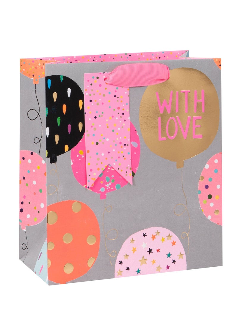 Grey Balloon Design Gift Bag