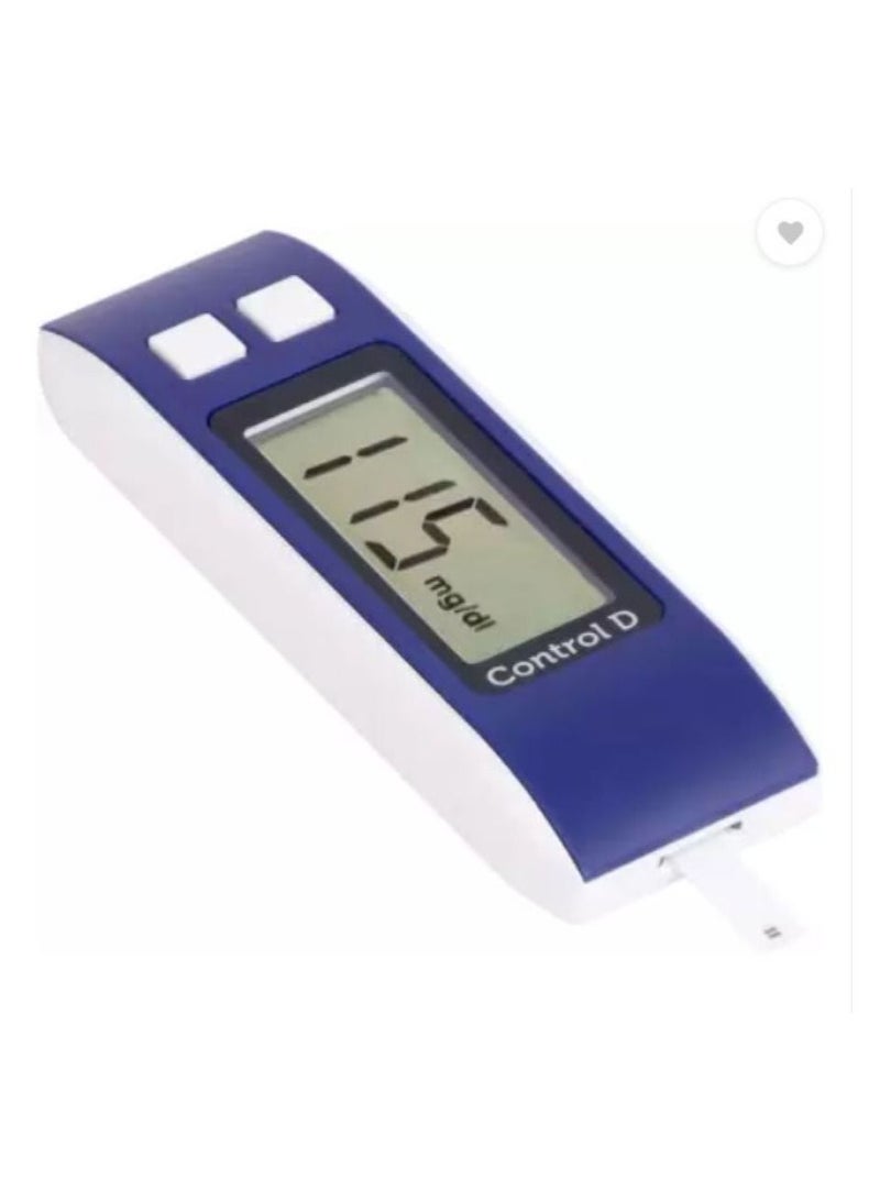 Control جهاز مراقبة نسبة السكر في الدم الرقمي الأزرق من كونترول دي 10 شرائط - Image 1