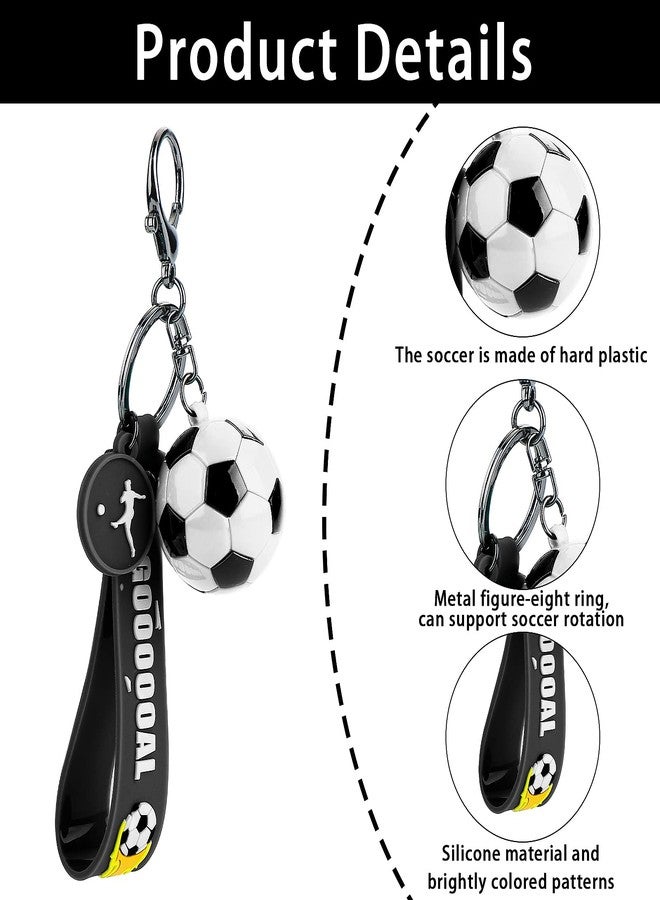 cobee Soccer Gifts Key Chain, Inspirational Silicone Key Rings Football Keychains for Boys Girls Teens Sports School Carnival Reward Party Favors(Black) - Image 4