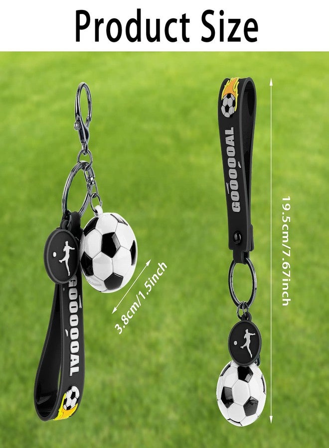 cobee Soccer Gifts Key Chain, Inspirational Silicone Key Rings Football Keychains for Boys Girls Teens Sports School Carnival Reward Party Favors(Black) - Image 3