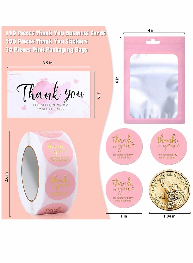 SYOSI Stickers Set, Thank You Stickers (1 Inch ), Thank You Cards, Thank You Label Stickers, Resealable Bag, for Grateful Greeting Business Cards, 650PCS - Image 2