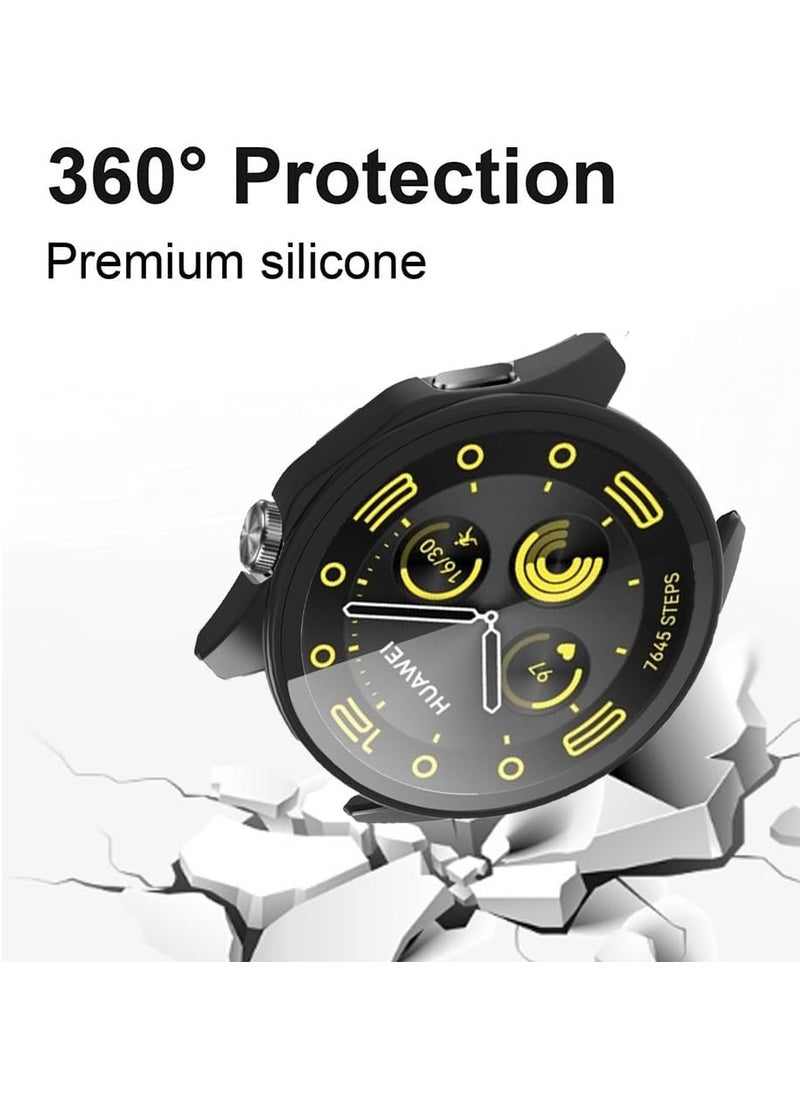 Generic - Protective Case Compatible with Huawei Watch GT5 46 mm, Case with Screen Protector Made of Anti-Scratch Glass, Full Coverage, HD, Ultra Thin Screen Protector Compatible with Huawei Watch GT5 - Image 1