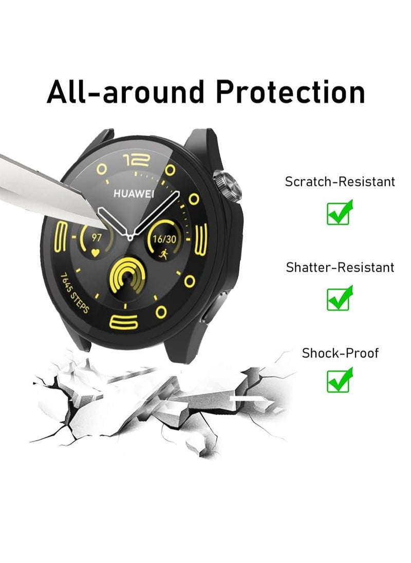 Generic - Protective Case Compatible with Huawei Watch GT5 46 mm, Case with Screen Protector Made of Anti-Scratch Glass, Full Coverage, HD, Ultra Thin Screen Protector Compatible with Huawei Watch GT5 - Image 1