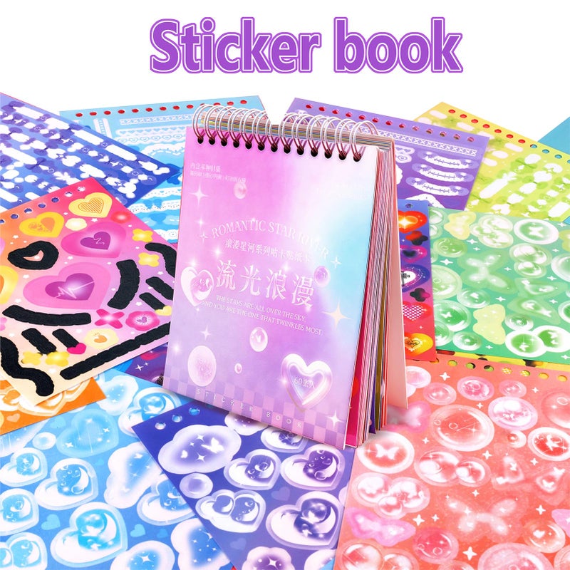 Tmtains 3500Pcs Korean Stickers for Kpop Photocards Decor Stickers Book Aesthetic Toploader Sticker Glitter Butterfly Sweetheart Ribbon Flower Alphabet Cute Scrapbook Sticker for DIY Card Art Crafts 60-Page - Image 4