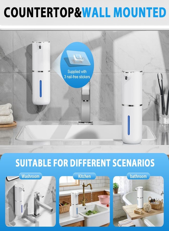 Fantictas Automatic Soap Dispenser,Touchless Automatic Foam Soap Dispenser 380ML, USB Charging 4 Adjustable Levels Wall Mount for Kitchen ＆ Bathroom, Shower Soap Dispenser, White - Image 5