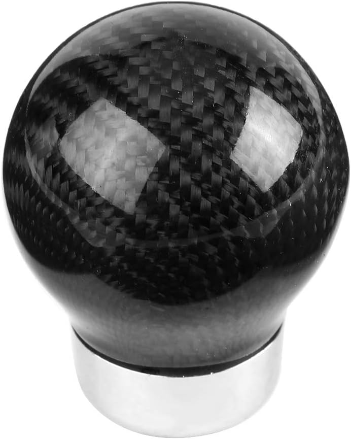 Universal Carbon Fiber Gear Shift Knob, Manual Transmission Shift Lever Knob, Ergonomic True Carbon Fiber Shifter with Smooth Finish for Most Cars, Includes Multiple Rubber Sleeves - Image 4