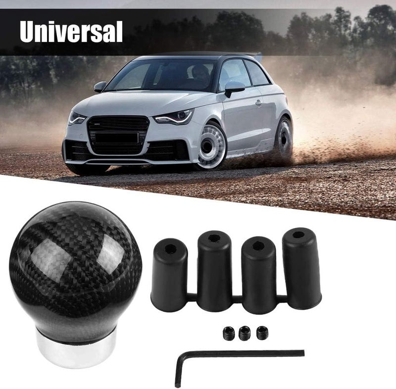 Universal Carbon Fiber Gear Shift Knob, Manual Transmission Shift Lever Knob, Ergonomic True Carbon Fiber Shifter with Smooth Finish for Most Cars, Includes Multiple Rubber Sleeves - Image 5