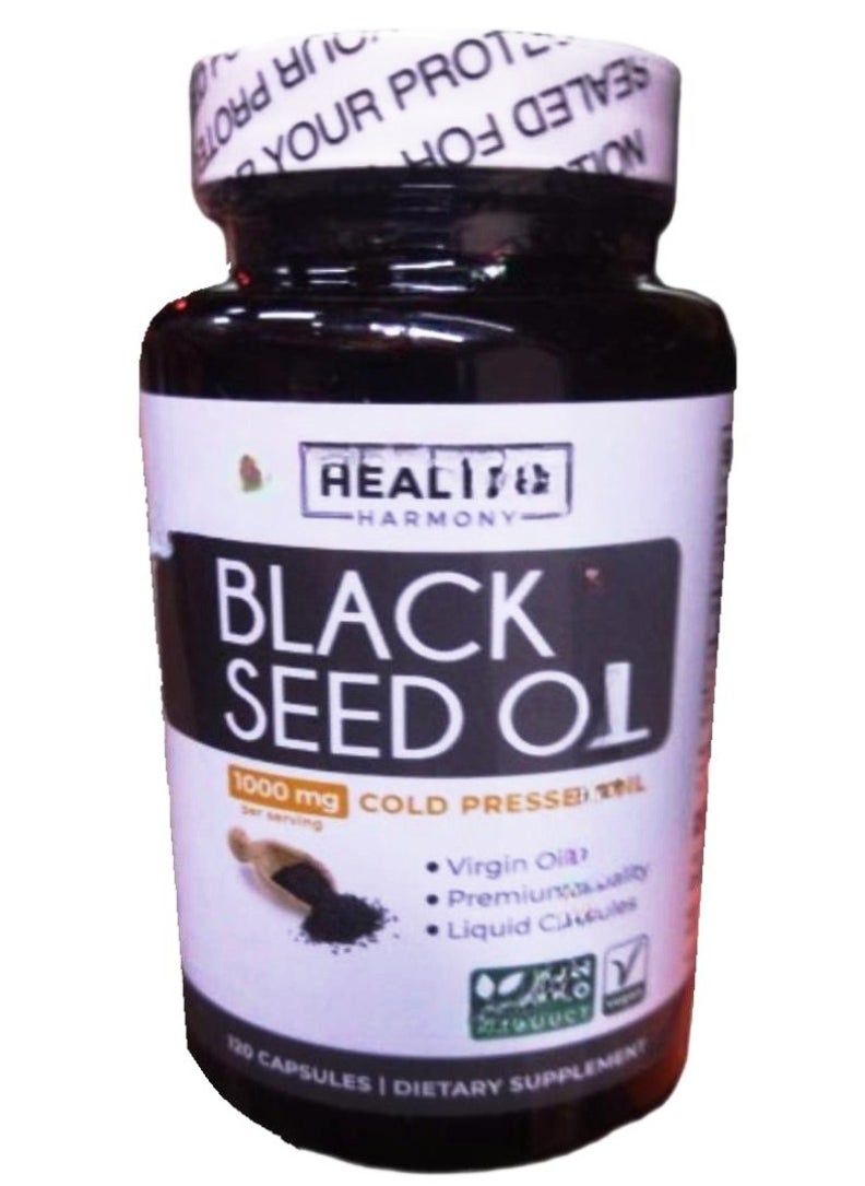 Healths Harmony - Black Seed Oil, 1000mg - 120 Capsules - Image 1