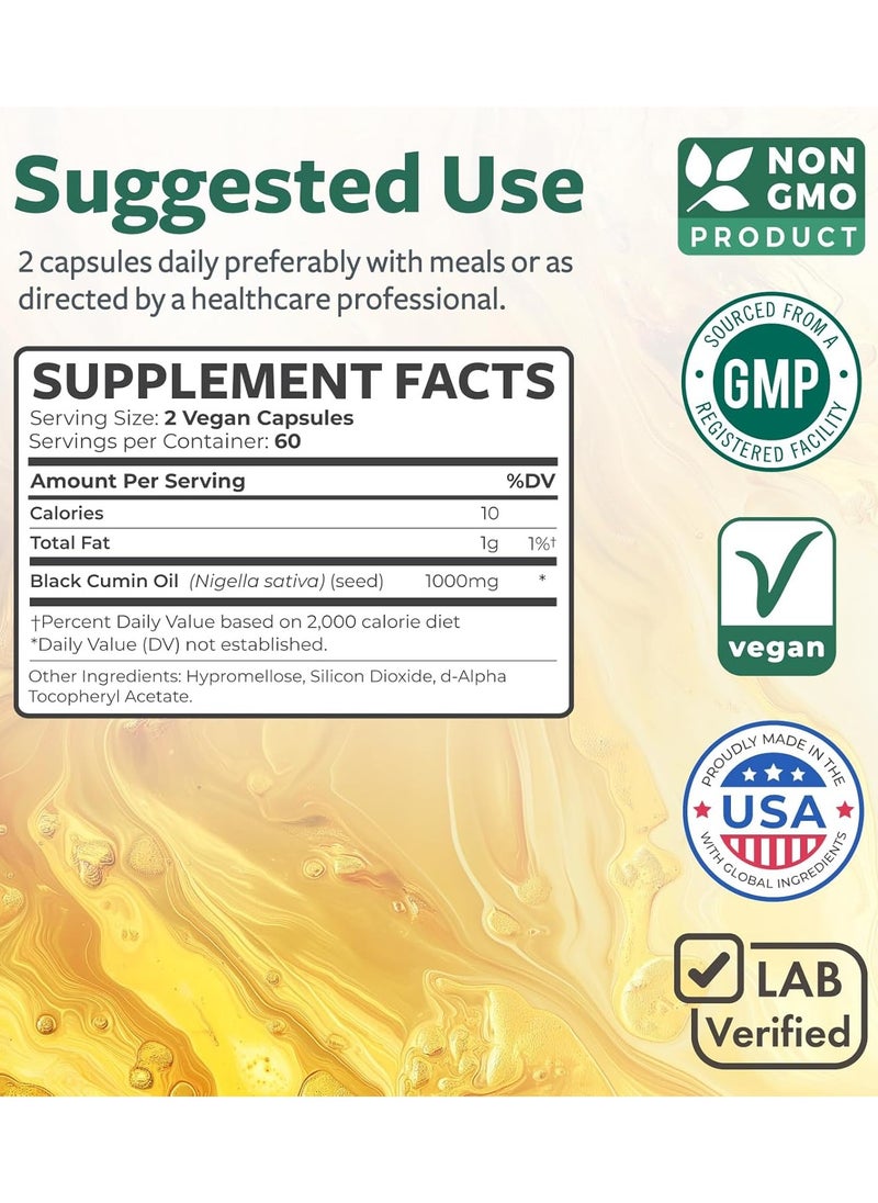 Healths Harmony - Black Seed Oil, 1000mg - 120 Capsules - Image 1