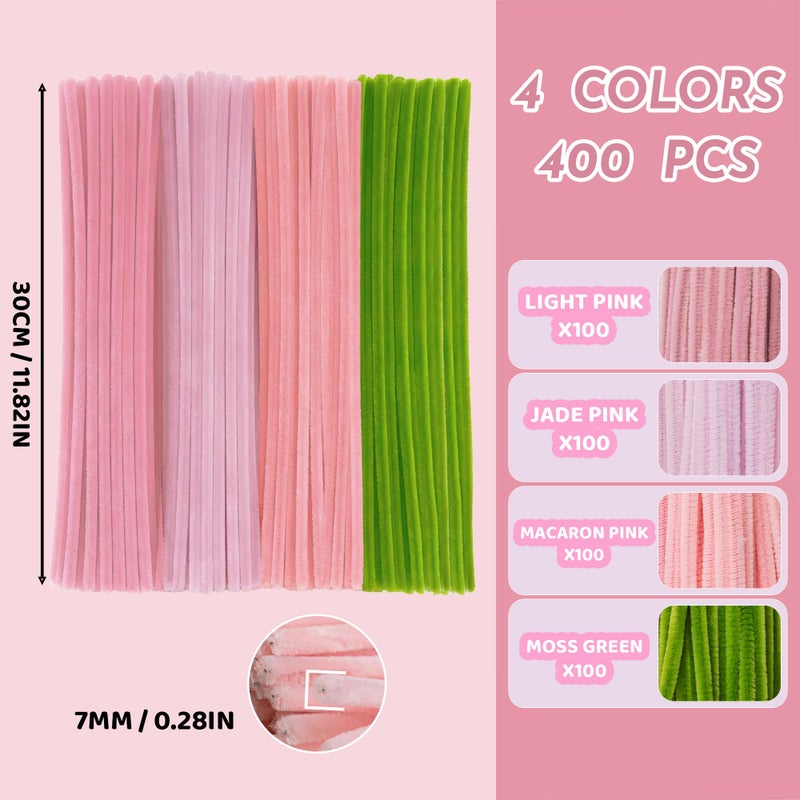 brenzo Upgraded 2026 Pipe Cleaners Craft Kit: 400-Piece DIY Flower Making Supplies with Exclusive Color Palette | Includes Chenille Stems, Floral Wire, Gardening Tape, Stamen & Ribbon for Kids Arts & Crafts - Image 5
