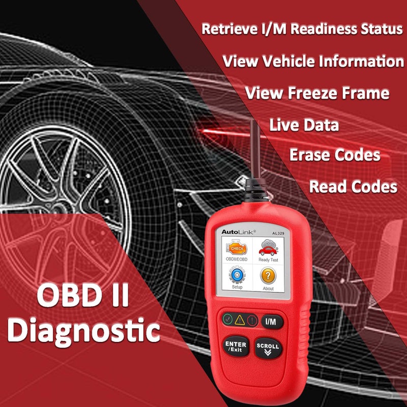 أوتل Autel Autolink Al329 (تحديث مجاني مدى الحياة) Obd2/Eobd قارئ الأكواد المحمول بنقرة واحدة I/M مفتاح الاستعداد Obdii/Can أداة المسح التشخيصي للسيارة بيانات حية Auto Vin Lite Of Ml629/Al619/Al519/Al539B/Ap200 - Image 4
