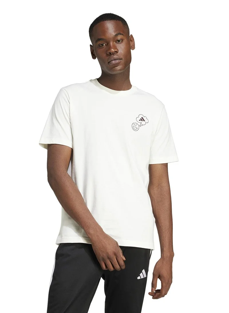 Adidas lounge verbiage circle men graphic t-shirt