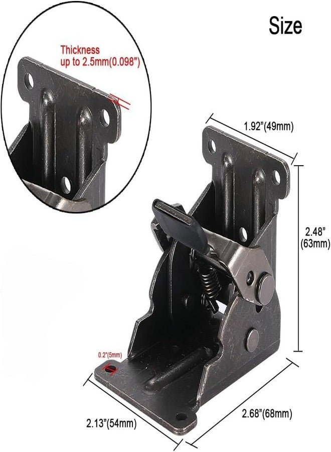Shrux Heavy Duty Furniture Support Brackets – 4 Pack Spring-Loaded Adjustable Hinges with Screws for Sofa Bed, Couch, Foldable Table, Ottoman – Ideal for DIY Furniture Repair – Black - Image 2