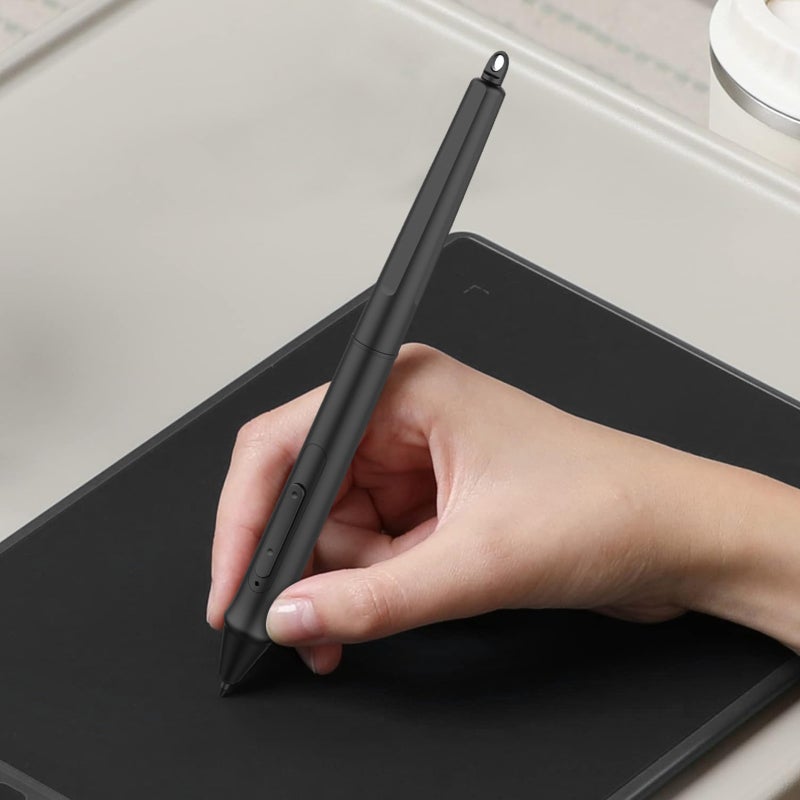 Battery-Free Stylus: 8192 Pressure Levels, 2 Customize Express Keys - 15g Matte Black Passive Pen for Huion Inspiroy/Kamvas Series Graphic Tablets - Image 3