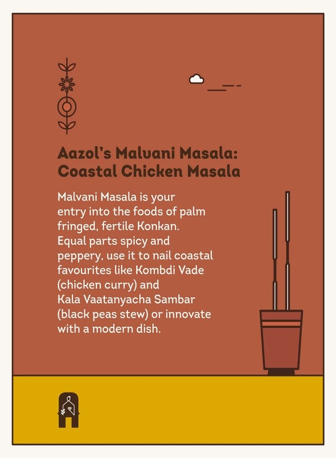 Aazol Chicken Masala: Malvani Masala - 100g | Authentic Masala Powder | NO Adulteration | Hand Pounded | Spicy & Peppery - Image 2