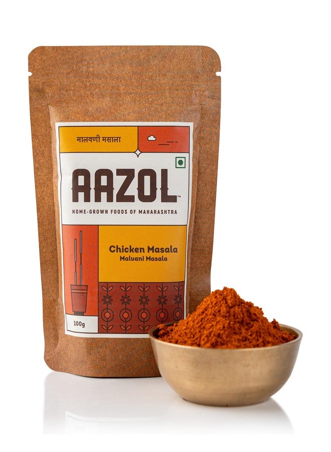 Aazol Chicken Masala: Malvani Masala - 100g | Authentic Masala Powder | NO Adulteration | Hand Pounded | Spicy & Peppery - Image 1
