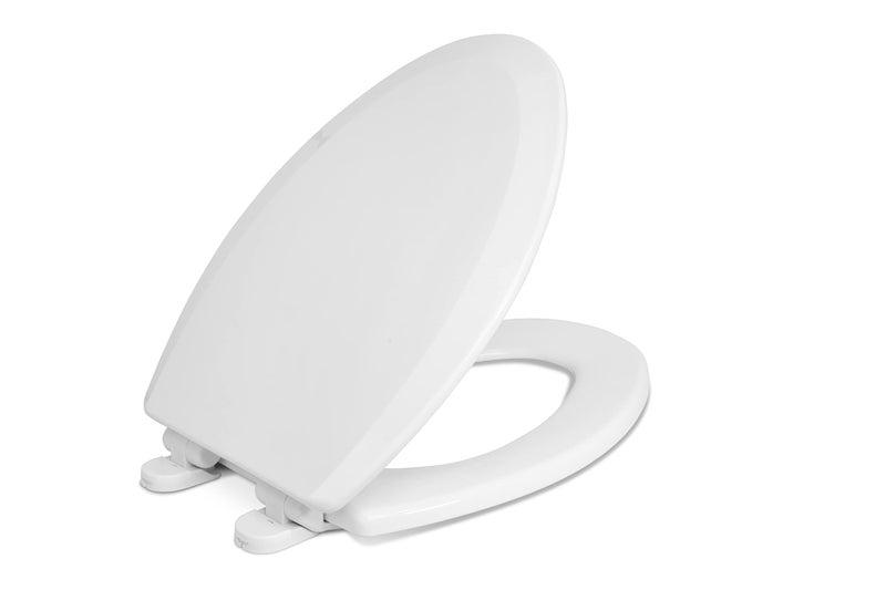 Centoco Elongated Toilet Seat Soft Close Closed Front with Cover Molded Wood Made in the USA 900SC001 White