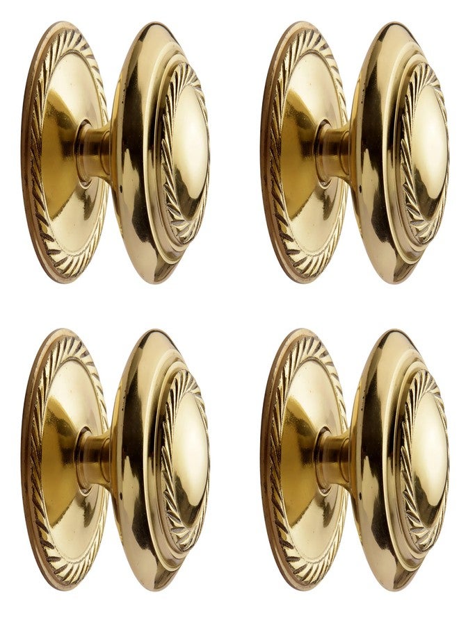 HOBKNOBS مقابض أبواب خزائن المطبخ/الأدراج من النحاس المصقول على الطراز الجورجي من هوبكنوبس (قطر 48 مم) - لون ذهبي بني - Image 1