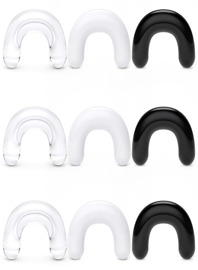 Cisyozi 6G Plastic Septum Retainer Stretching Kit 6 Gauge Silicone Acrylic Rubber U Shape Black White Clear Septum Nose Ring Pincher Taper Piercing Jewelry Retainer Surgery Work Sport Women Men - Image 1