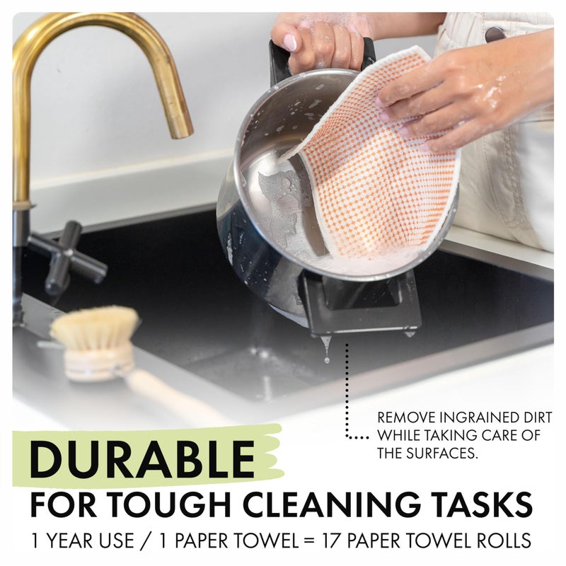 SUPERSCANDI 5 Pack Swedish Dishcloths for Kitchen - 100% Biodegradable & Compostable | Reusable Paper Towels Washable, Food-Safe & Without Plastic - Dish Rags Suitable for Any Surface | Scandi Design - Image 2