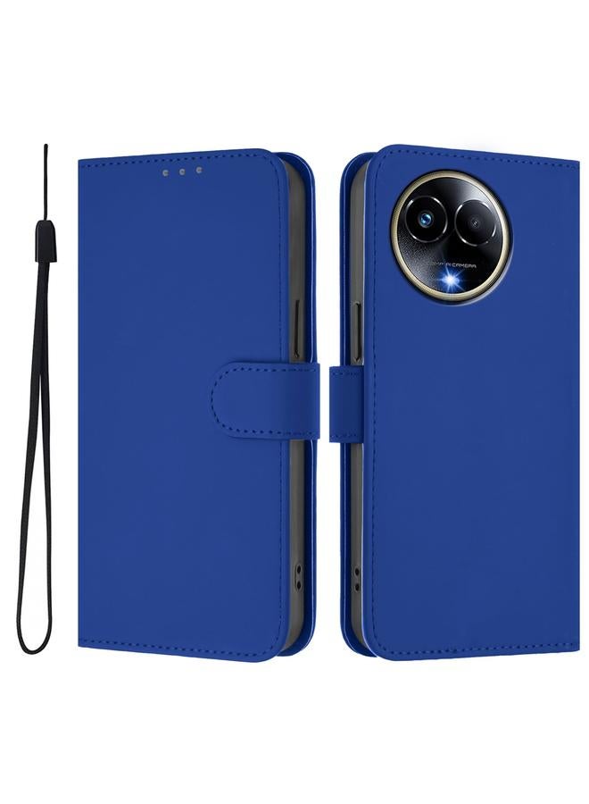 اس-توب جراب لهاتف Realme 11 5G Global Skin Feel جراب هاتف من الجلد بلون سادة مع حبل - Image 2