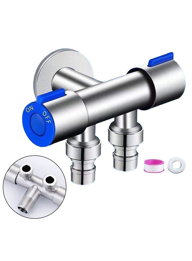 AROAQ Sturdy Stainless Steel Double Handle Water Faucet Triangle Valve Design - Image 4