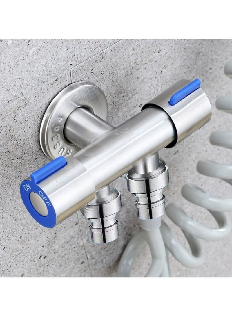 AROAQ Sturdy Stainless Steel Double Handle Water Faucet Triangle Valve Design - Image 5