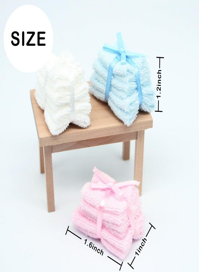 RillyRellow Dollhouse Miniature Towels, 1:12 Bathroom Bath Towel, Mini Face Towel, for Dollhouse Bathroom Furniture Decor (1PCS) (White) - Image 2