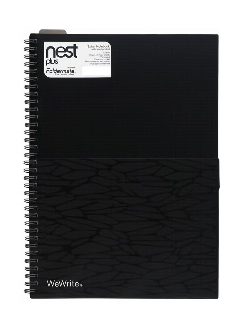 Foldermate 1-Piece A4 Size WeWrite Nest Plus Spiral Ruled Notebook with Pocket Assorted Colours - Image 5
