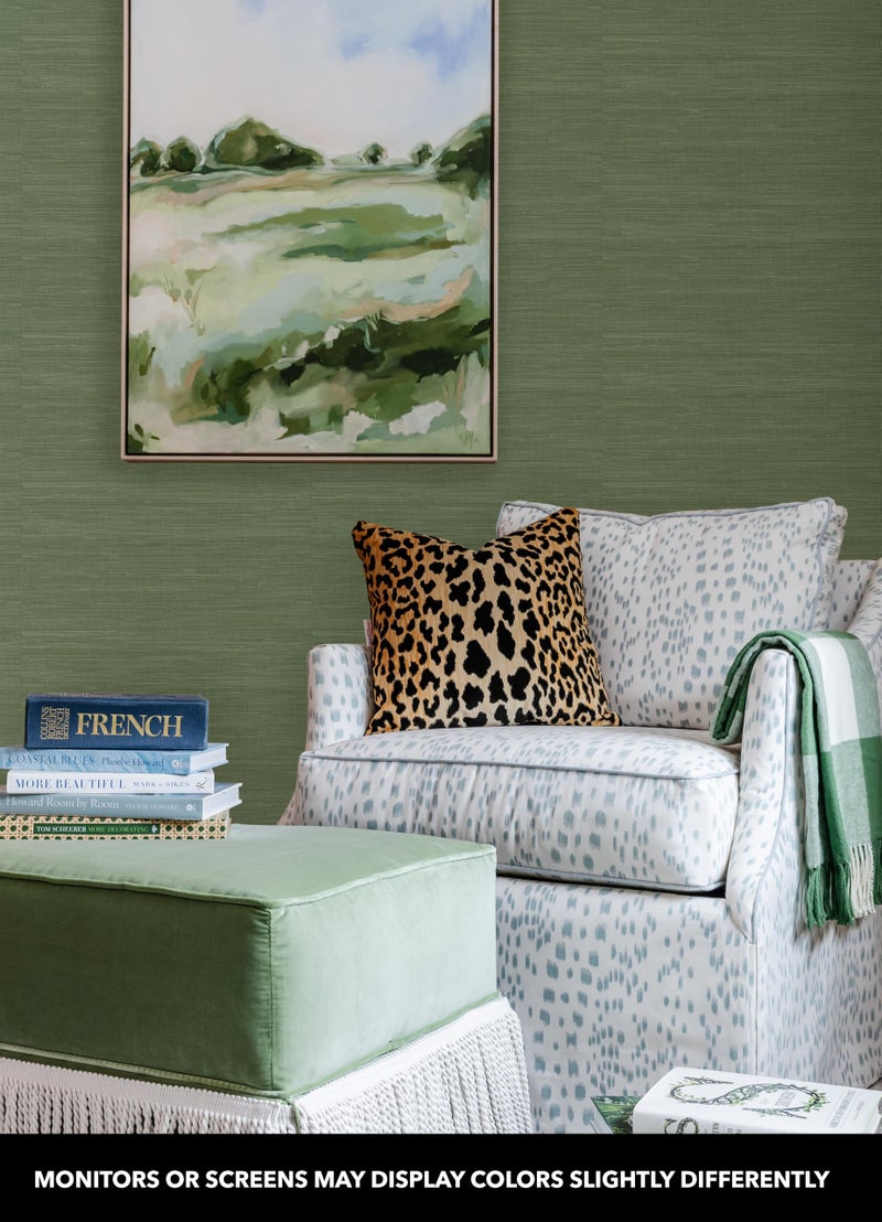 NuWallpaper x Society Social Classic Faux Grasscloth Peel and Stick Wallpaper, Hunter Green - Image 3