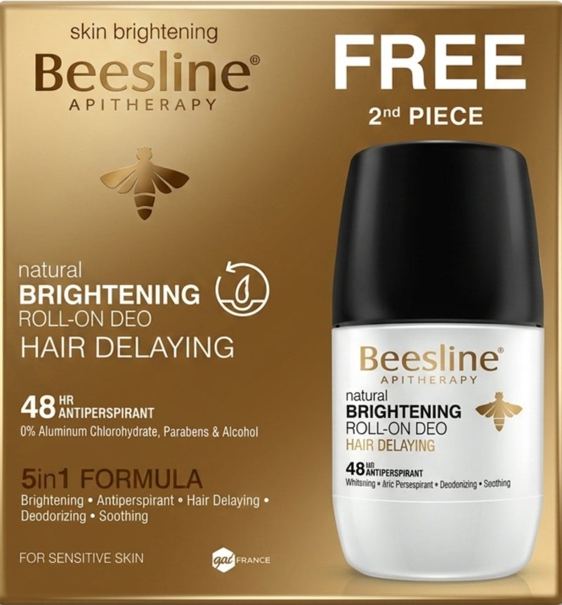 Natural Whitening Roll-On Hair Delaying 5in1 Formula Set Of 2 (1 + 1 Free)