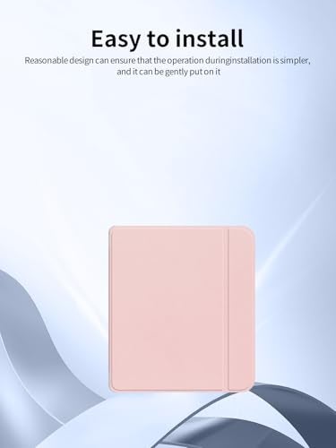 WUNIAK Case for Kobo Libra Colour/Kobo Libra 2 ebook 2024,WUNIAK Design for Libra Colour/ebook 2024,Hard PC and Premium PU Lightweight Slim,Pink - Image 4