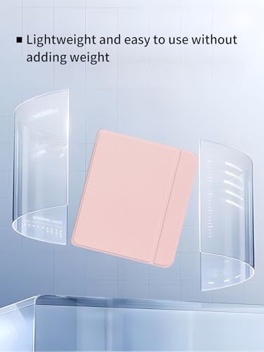 WUNIAK Case for Kobo Libra Colour/Kobo Libra 2 ebook 2024,WUNIAK Design for Libra Colour/ebook 2024,Hard PC and Premium PU Lightweight Slim,Pink - Image 5