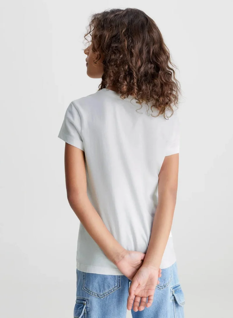 Calvin Klein Jeans Bright White Logo T-Shirt for Women | Best Price UAE