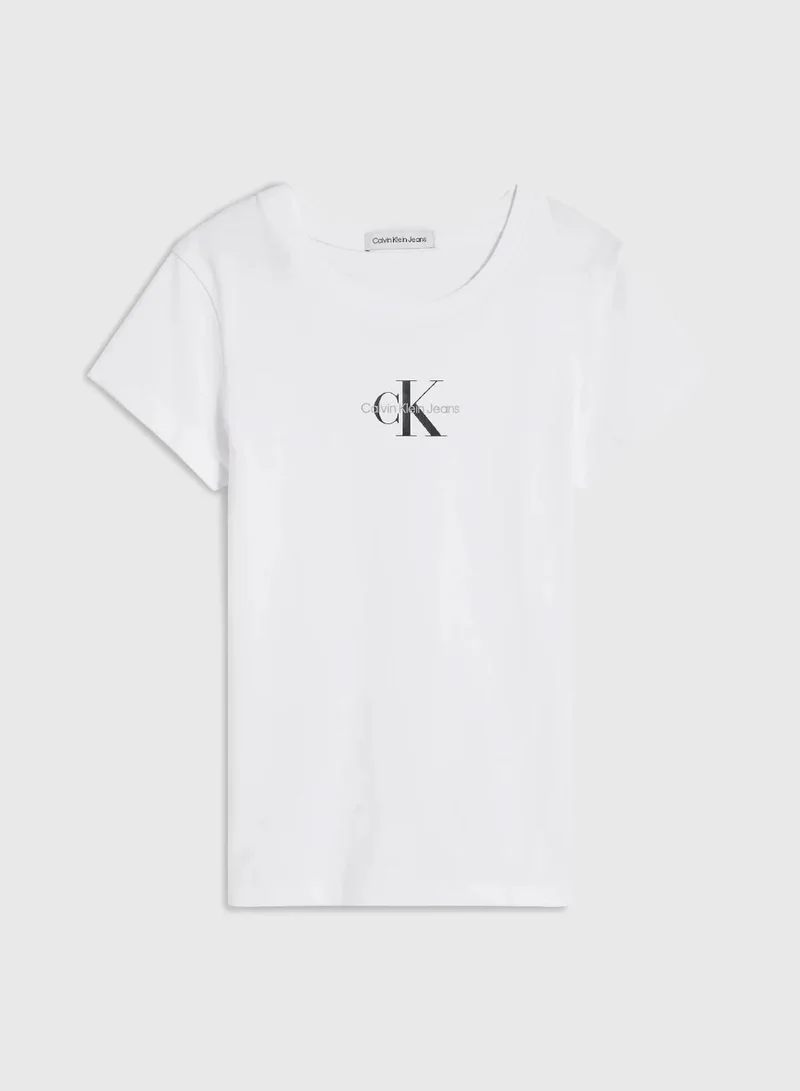 Calvin Klein Jeans Bright White Logo T-Shirt for Women | Best Price UAE