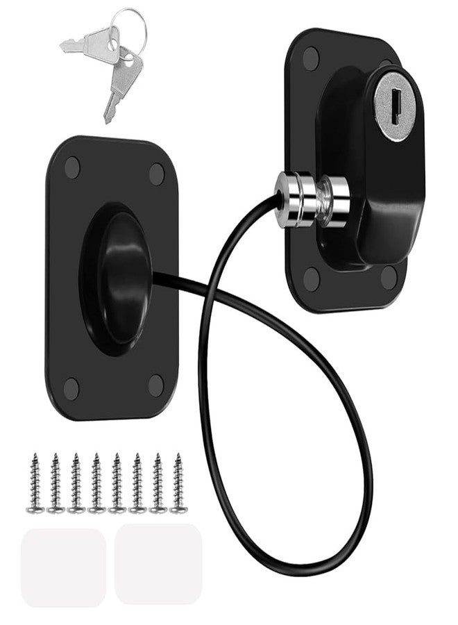 oenza Safety Door Locks With Key For Cupboard, Cabinets, Fridge & Freezers, Child Security Locks, Childproof Your House, With Adhesive Sticker (Medium, 1) (3 Count (Pack Of 1)),Multicolor - Image 1